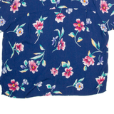 JACLYN SMITH Petite Womens Printed Shirt Blue Collared Floral L