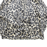 HELENE SIDEL Womens Wrap Blouse Beige V-Neck Long Sleeve Crazy Pattern M