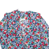 PRETENSE Womens Printed Blouse Blue V-Neck Long Sleeve Floral M