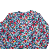 PRETENSE Womens Printed Blouse Blue V-Neck Long Sleeve Floral M