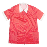 LIND CLARE Womens Shirt Red Collared Striped M