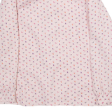 PANTRES Womens Printed Shirt Pink Collared Long Sleeve S