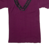 Womens Blouse Purple V-Neck XXS