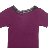 Womens Blouse Purple V-Neck XXS