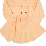 Womens Smock Blouse Orange Collared Long Sleeve XXS