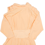 Womens Smock Blouse Orange Collared Long Sleeve XXS