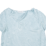 RALLO MARIANNE Womens Printed Blouse Blue Crazy Pattern M