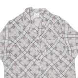 CLASSICS Womens Printed Shirt Brown Collared Crazy Pattern M