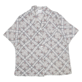 CLASSICS Womens Printed Shirt Brown Collared Crazy Pattern M