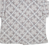 CLASSICS Womens Printed Shirt Brown Collared Crazy Pattern M