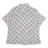 CLASSICS Womens Printed Shirt Brown Collared Crazy Pattern M