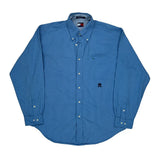 Vintage Tommy Hilfiger Striped Shirt - Large Blue Cotton
