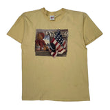Single Stitch American Flag Anvil Graphic T-Shirt - Large Yellow Cotton