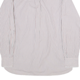 TOMMY HILFIGER Custom Fit Mens Shirt White 80s Striped Long Sleeve M