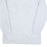 CHEMISERIE FICEY Mens Plain Shirt Blue Long Sleeve S