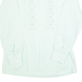 TIEN TAN Mens plain Shirt Green Long Sleeve L