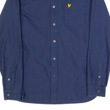 LYLE & SCOTT Mens Plain Shirt Blue Long Sleeve M
