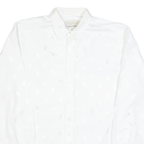 TIPPOS Mens Plain Shirt White Long Sleeve L