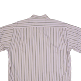 ALBANES Mens Shirt Purple 90s Striped L