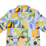 PULL&BEAR Mens Shirt Blue Crazy Pattern S