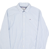 TOMMY HILFIGER Mens Shirt Blue Striped Long Sleeve S