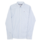 TOMMY HILFIGER Mens Shirt Blue Striped Long Sleeve S