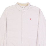 TIMBERLAND Slim Fit Mens Shirt Red Striped Long Sleeve XL