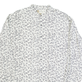 REUNION Mens Shirt White 90s Crazy Pattern Long Sleeve L