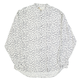 REUNION Mens Shirt White 90s Crazy Pattern Long Sleeve L