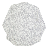 REUNION Mens Shirt White 90s Crazy Pattern Long Sleeve L