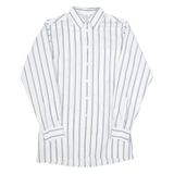 Mens Shirt White Striped Long Sleeve M