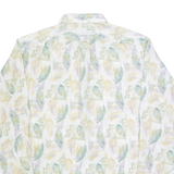 MANHATTAN Mens Shirt White 90s Floral Long Sleeve XL