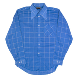 SUNSET Mens Shirt Blue 90s Check Long Sleeve L