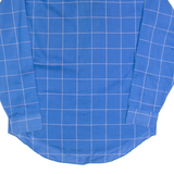 SUNSET Mens Shirt Blue 90s Check Long Sleeve L