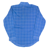 SUNSET Mens Shirt Blue 90s Check Long Sleeve L