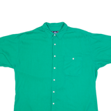 LETS GO Mens Plain Shirt Green 90s L