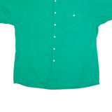 LETS GO Mens Plain Shirt Green 90s L