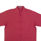 FUH DANG Mens Plain Shirt Red L