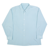 Mens Plain Shirt Blue Long Sleeve L