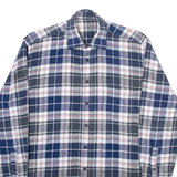 Mens Shirt Blue Check Long Sleeve S