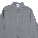 TOMMY HILFIGER Regular Fit Mens Plain Shirt Grey Long Sleeve L