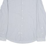 VERSACE Mens Shirt Grey Striped Long Sleeve M