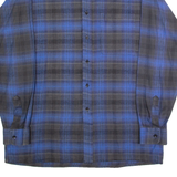 BASK Mens Shirt Blue Check Long Sleeve M