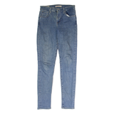 LEVI'S BIG E 721 High Rise Womens Jeans Blue Regular Skinny Stone Wash W26 L30