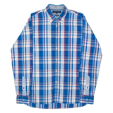 TOMMY HILFIGER Mens Shirt Blue 90s Plaid Long Sleeve M