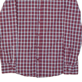 HUGO BOSS Mens Shirt Maroon Check Long Sleeve M