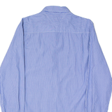 TOMMY HILFIGER Mens Shirt Blue 90s Striped Long Sleeve M