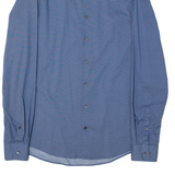 CALVIN KLEIN Slim Fit Mens Shirt Blue Check Long Sleeve M
