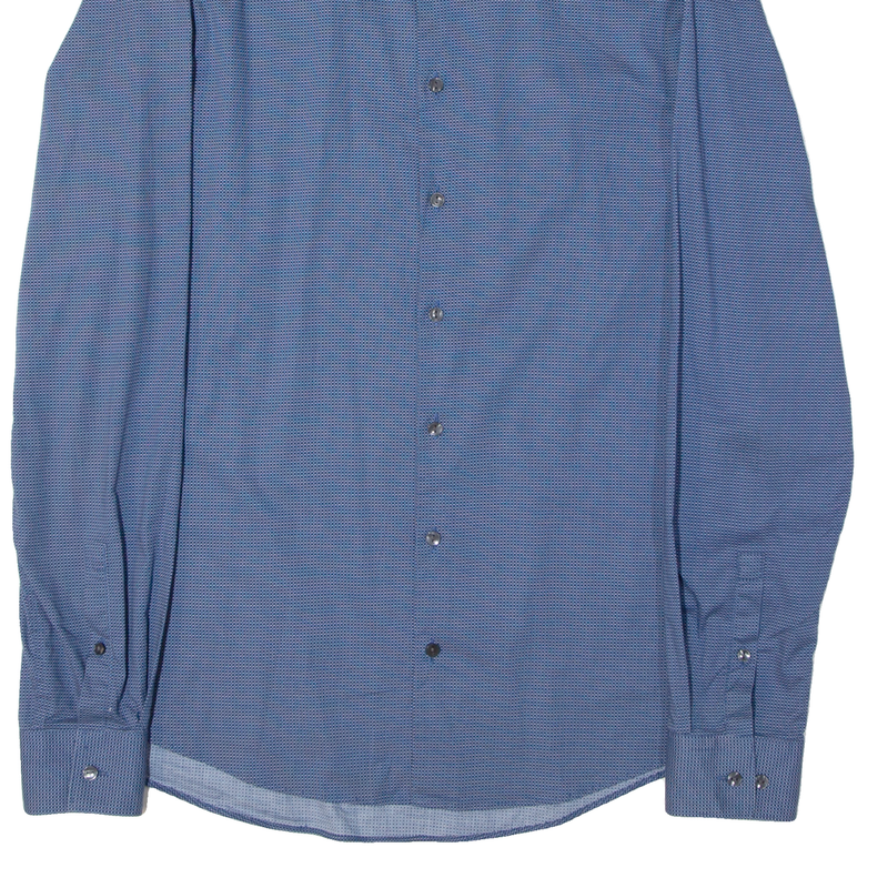 CALVIN KLEIN Slim Fit Mens Shirt Blue Check Long Sleeve M