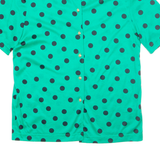 SOLANGE MONDOR Padded Shoulders Womens Shirt Green Spotted S